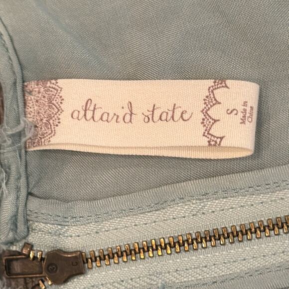 Altar'd State Frayed Hem Light Green Mini Shift Dress Size S - Picture 5 of 6